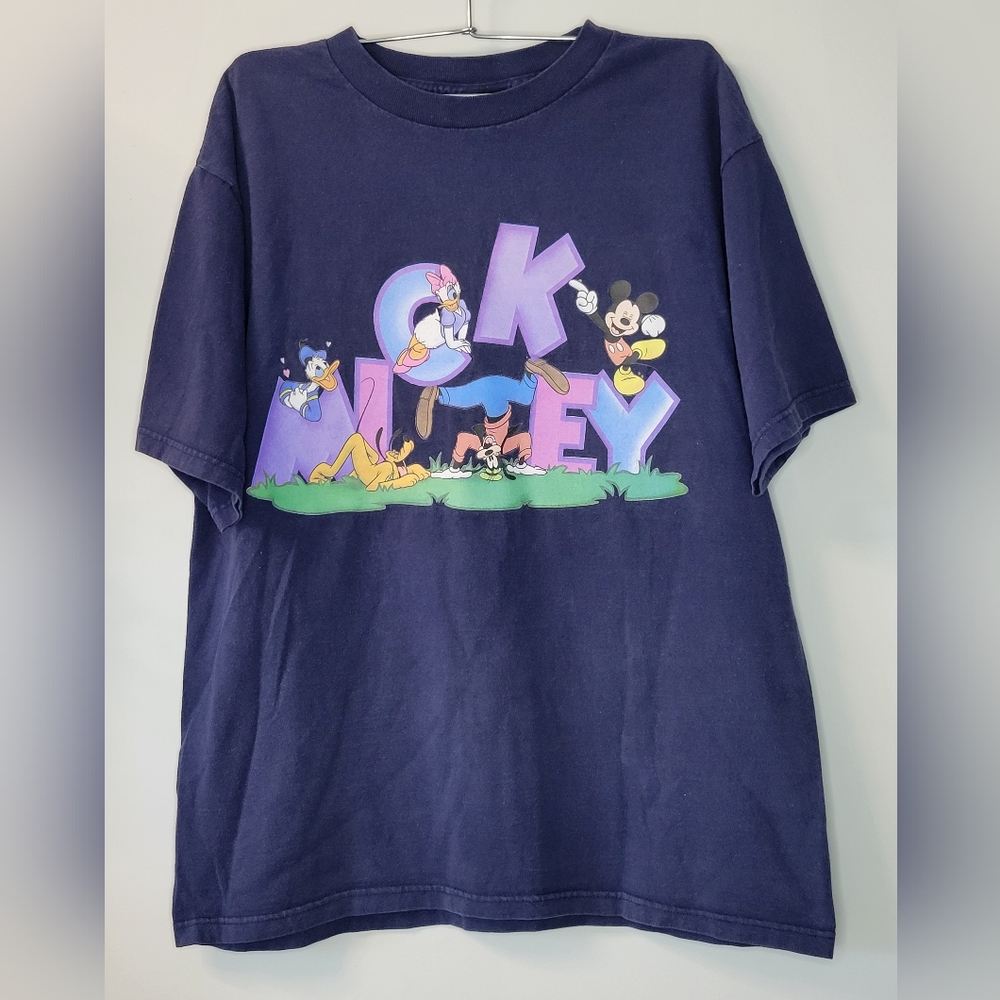 Vintage 1990s Disney Mickey Unlimited Goofy Pluto Daisy Donald Tee Shirt M L